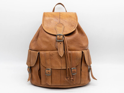 Moroccan Genuine Leather Backpack Handmade Vintage Rucksack