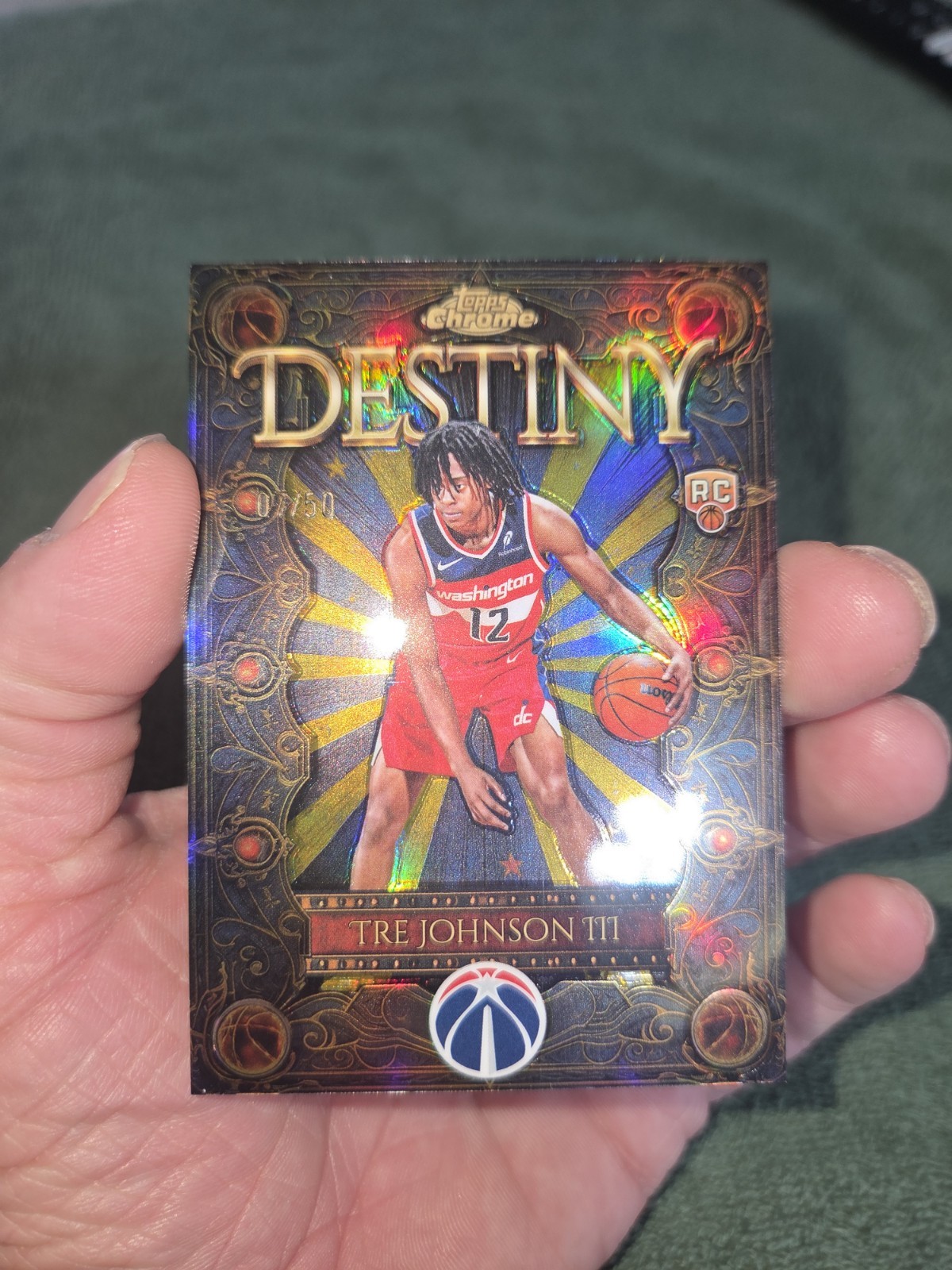 2025-26 Topps Chrome Tre Johnson Destiny RC Gold/50