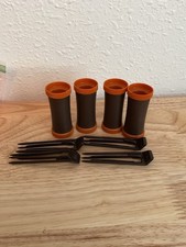 Helene Curtis Unicurl Lot Of 4 Large Replacement Hot Roller And Clips