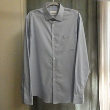 Calvin Klein Mens Dress Shirt 16- 16.5 36/37 Regular Fit Wrinkle Free Light Blue