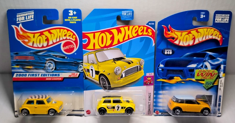 Hot Wheels Lot of 3 2000 01 02 First Editions Mini Cooper Morris Mini Compact Ki - Image 2 of 4