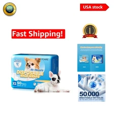 Wetness Indicator Extra Small Male Dog Wraps, 50 Count - All-Absorb Protection