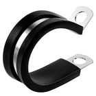 20 Pcs 1 Inch Stainless Steel Cable Clamps, Rubber Coated Insulated