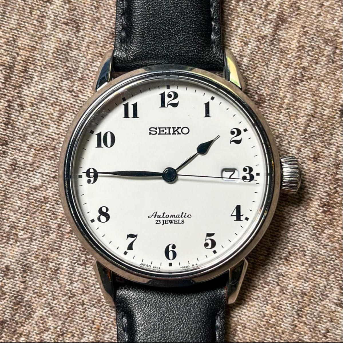Seiko Presage SARX027 Enamel White Silver Round 23jewels Automatic Mens Watch