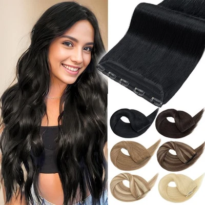 Ein Tressen 100% Clip In Remy Echthaar Extensions Haarverlängerung Haarteil Lang - Bild 1 von 4
