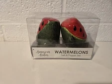 American Antelier Watermelon Salt And Pepper Shakers New In Box