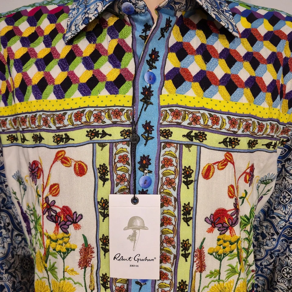 NWT $498 ROBERT GRAHAM OUTER PROVINCE FLORAL EMBROIDERY LTD EDITION SHIRT 3XL - Image 4 of 4