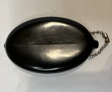 Vintage 3" Black Quikoin Squeeze Coin Holder with Keychain from the 1960's