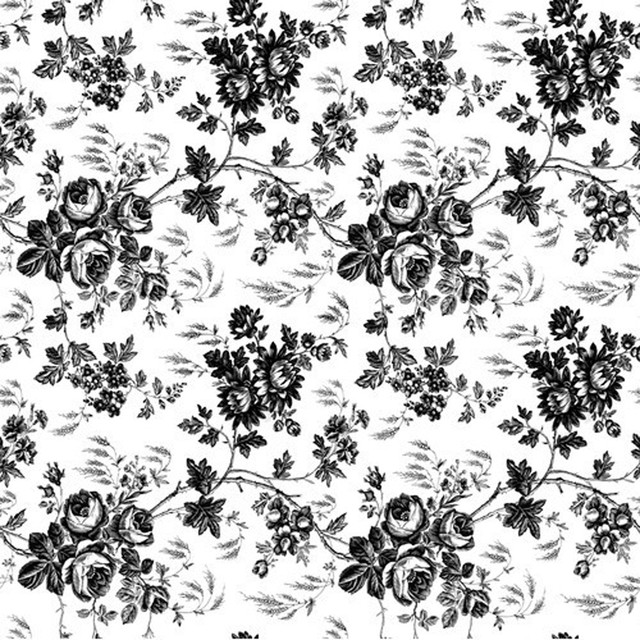 Black and White Flower Toile Contact Paper 4.5 ft by 18 in by Kittrich