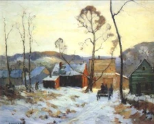 oil painting first snow of winter hand painted in oil on canvas Home wall Decor