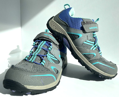 Merrell Trail Chaser Running Hiking Shoe Size 4 M~Grey/Multi/ Aqua ~ MY57111
