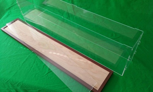 42"L x 6"W x 8"H display case with 3/16" thick acrylic, brown wood frame base - 第 5/11 張圖片