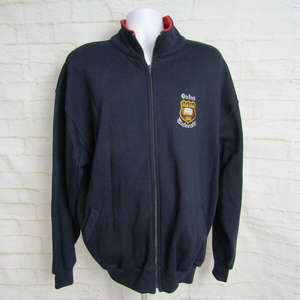 University Of Oxford Jacket Men's Size XL Blue Red Trim University Of Oxford Jacket Men's Size XL Blue Red Trim