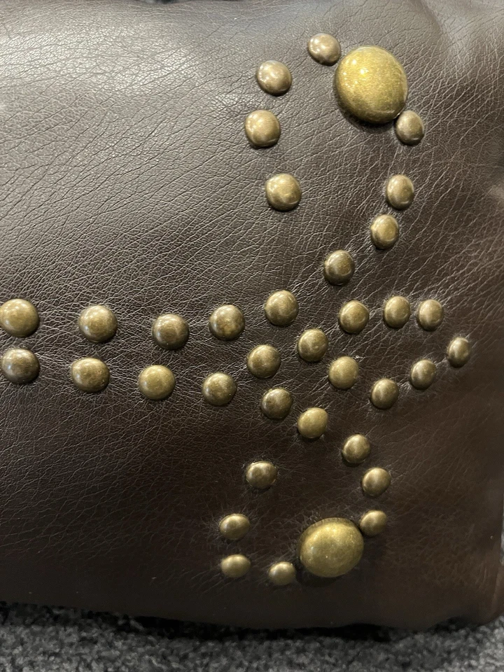 Подушка поясничная искусственная коричневая кожа 10x16 деревенская западная тема горного ранчо - Изображение 2 из 4