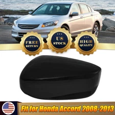 Left Driver Gloss Black Side Rearview Mirror Cover Cap For Honda Accord 2008-13