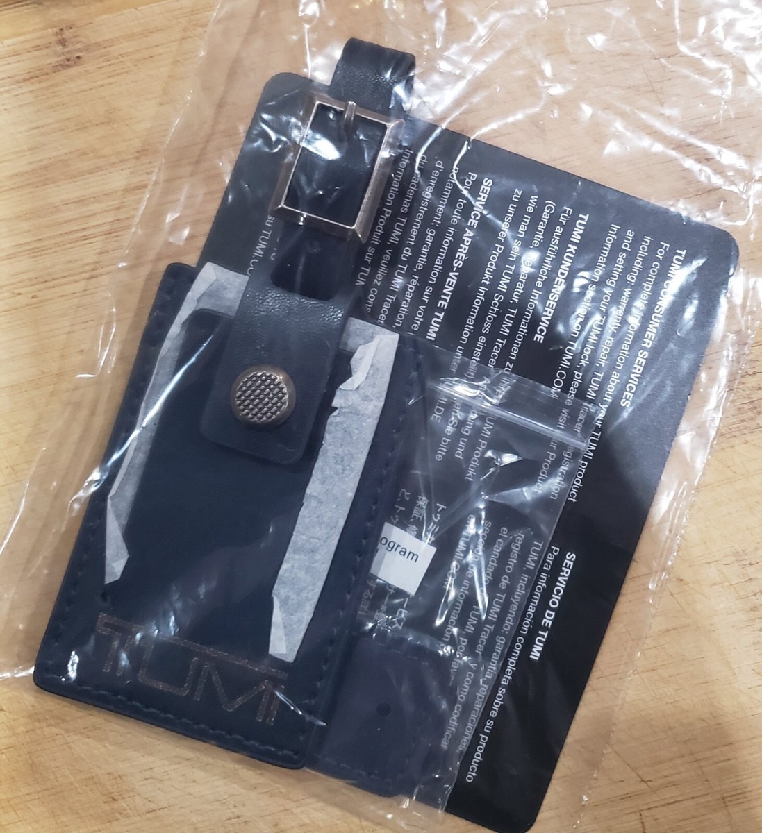 NEW Tumi Set Luggage Tag and Monogram Patch in Navy w/Silver Logo