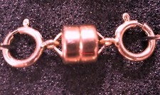 5.5mm ROSE 14k Gold FILLED STRONG MAGNETIC CLASP 3/4" Extender with Spring rings