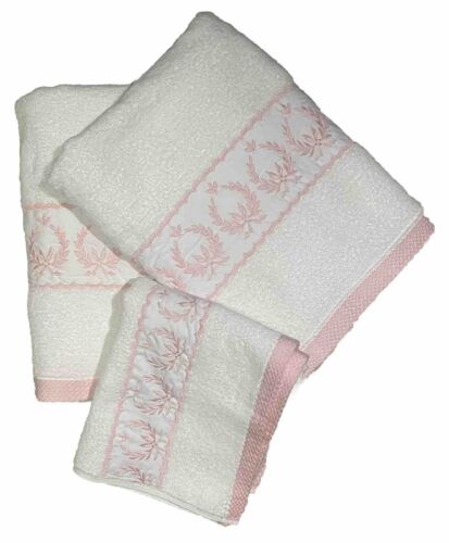Vintage 1960s Wamsutta Heritage 100% Cotton Formal Embroidered Towel Set NWT - Photo 1 sur 22