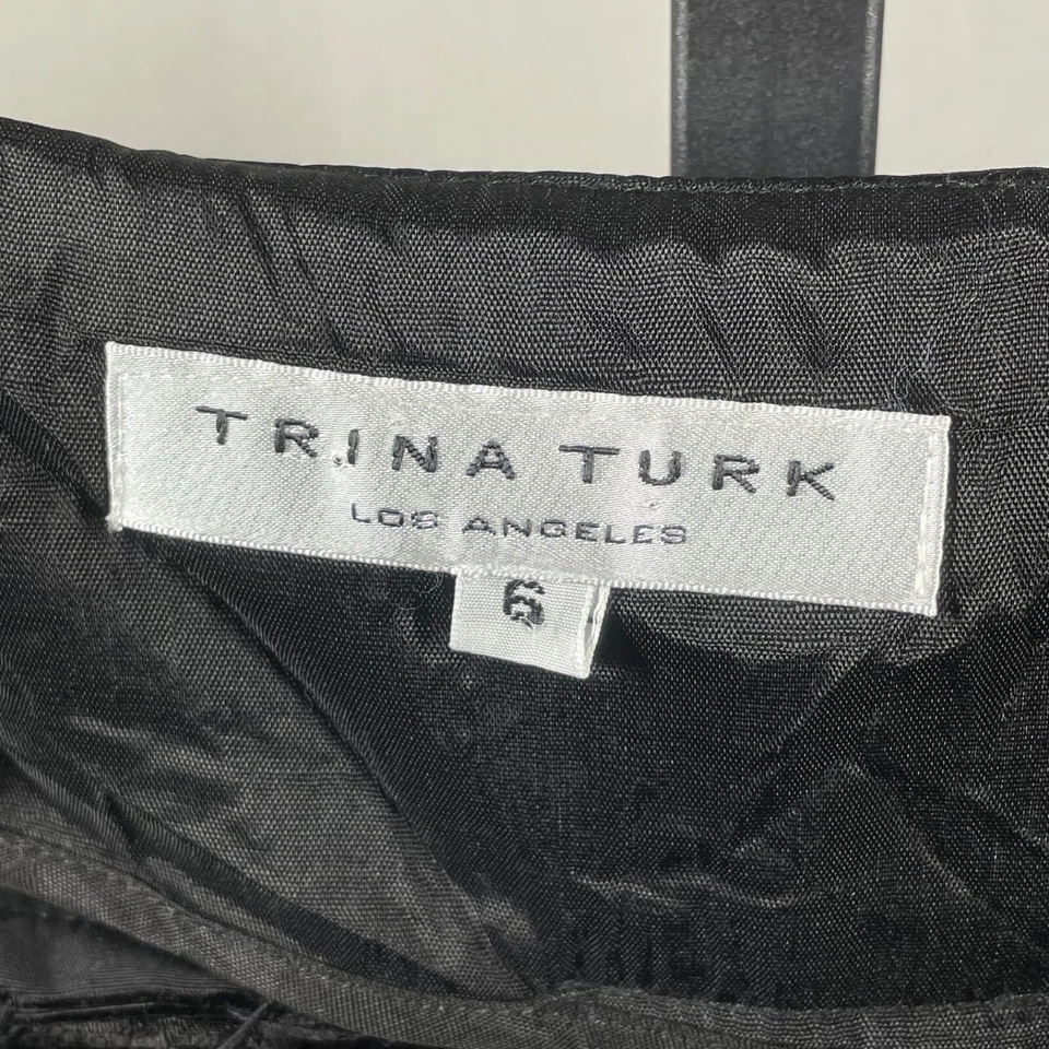 Falda Trina Turk Mujer 6 Negro Diseñador Clásico Circular Patinador Foto 4 de 4