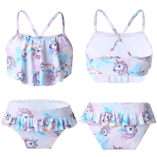 Mädchen Bikini Set Badeanzug Hawaiian Strand Bademode Meerjungfrau Schwimmanzug - Bild 15 von 18