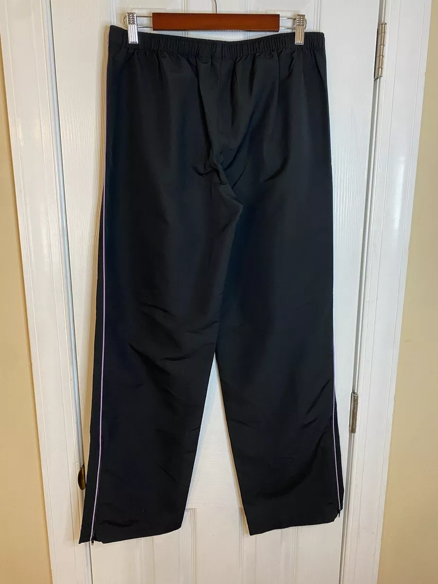 Tek Gear Womens Track Pants Athletic Active Wear Running Black With  AtripeSize M