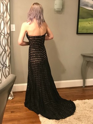 vera wang black strapless dress