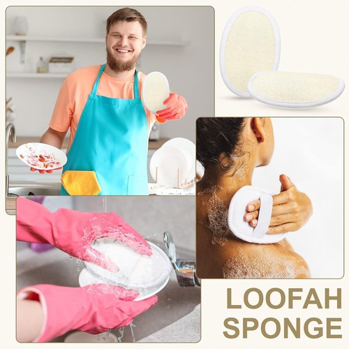 50-Piece Natural Loofah Pad Scrubber Set for Gentle Exfoliation and Cleaning - Picture 8 of 9