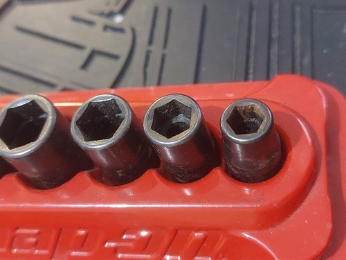 Juego de enchufes de impacto poco profundo SAE de 6 puntos con unidad de 1/4" Snap On (1/4-9/16") 106IMTM - Imagen 2 de 9