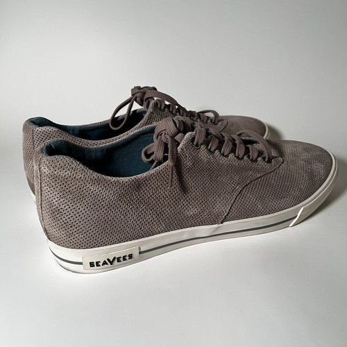 SeaVees Men’s Hermosa Plimsoll Varsity Suede Gray Size 10 - Picture 2 of 8