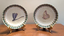 WONG LEE Set of Two Decorative Plates 8.25” Dragonfly and Butterfly No.14-10168