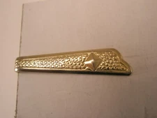 1-5/16" Stippled Pattern Gold Tone Vintage SMALL Tie Bar Clip simple plain basic