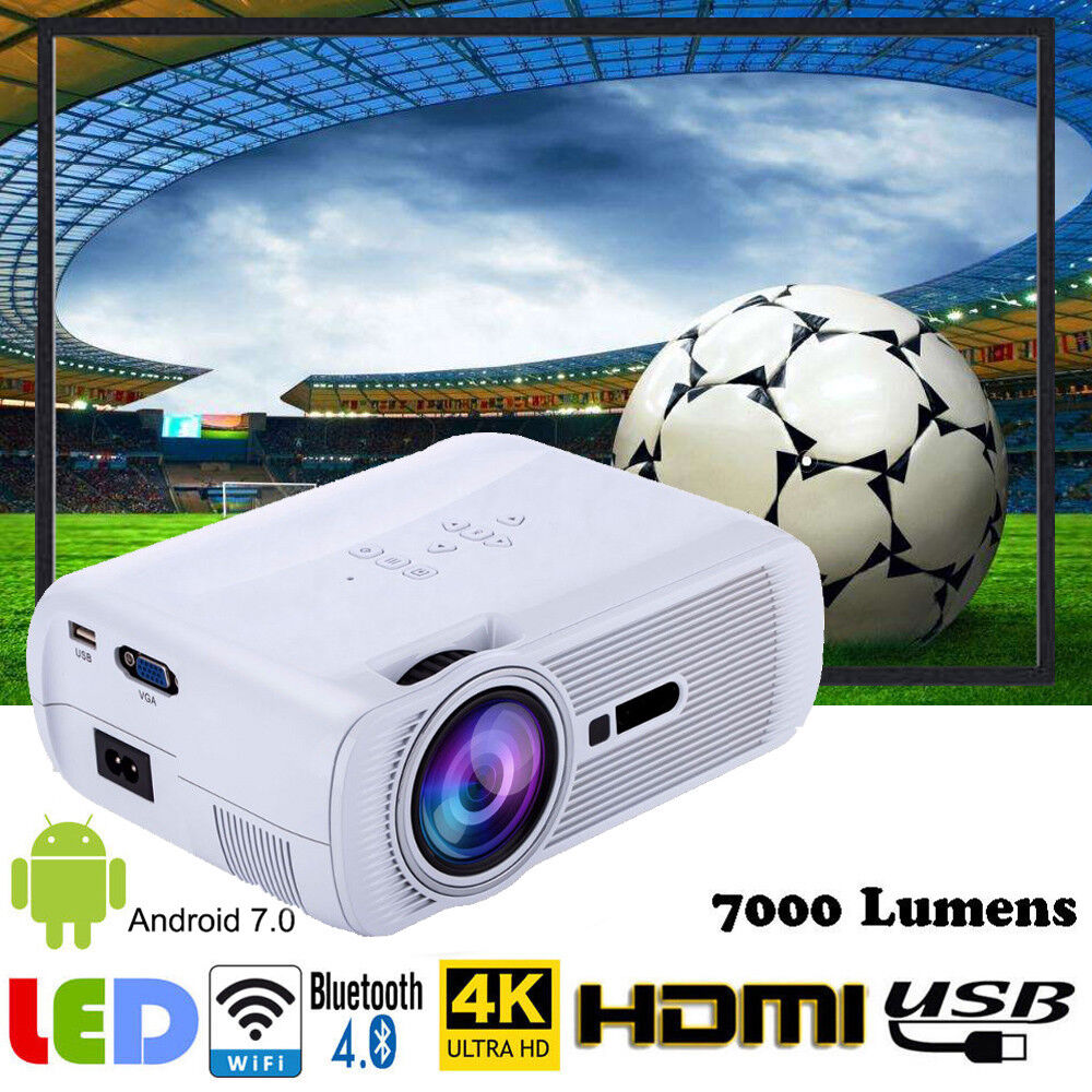 depot 7000 Lumens Android 7.0 safety WiFi BT Home Cinem Theater Projector LED