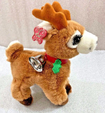STARLIGHT Christmas Reindeer 9" plush w/Tag Jingle Bell by Russ Vintage