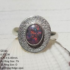Natural Australian Opal Ring Handmade 925 Sterling Silver Gift Jewelry SR393