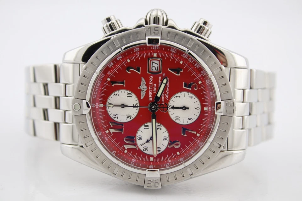 Breitling Chronomat Evolution 44mm Stainless Steel Red Dial A13356