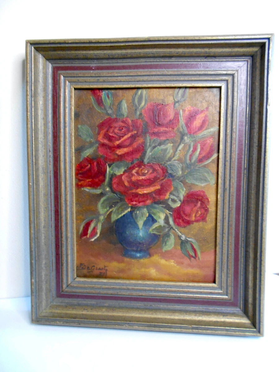 Set de 2 images encadrées colorées avec fleurs brodées