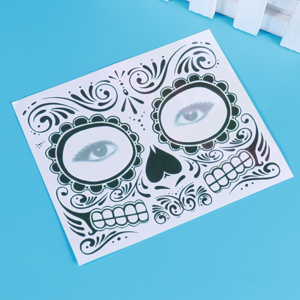 2 Pcs Autocollant Pour Le Visage Imperméable Travail Tatouage De Peau Du Facial
