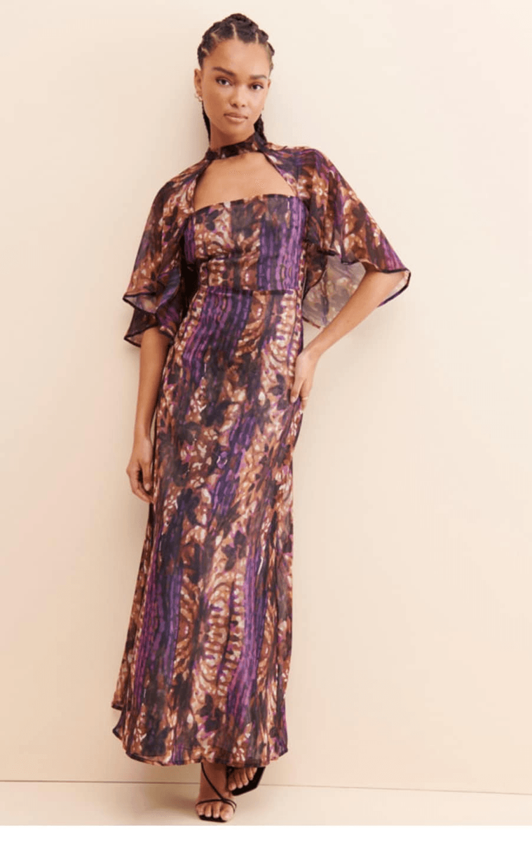 New Laagam Renata Cape Maxi Dress Size XS | eBay