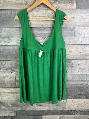 Free People Mazarine Kleid Gr. Large grün Babydoll Swing Freizeit Sommer