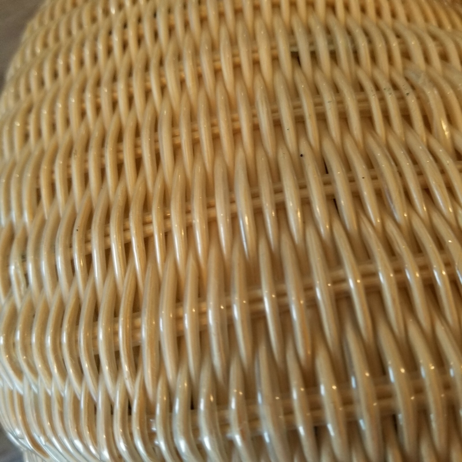 Vintage Plastic Coated Bohemian Wicker Handbag Plasti… Gem