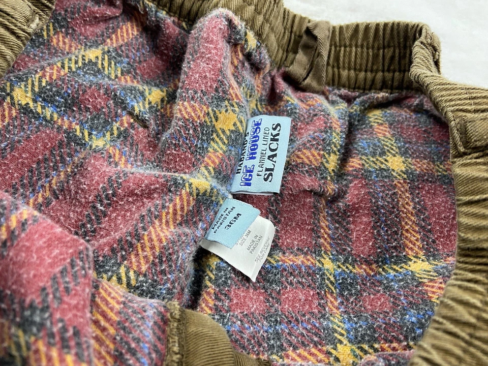 Pantalones Haband's Ice House Franela Forrados Pantalones Pierna Recta Marrón Para Hombre Talla 36M Foto 2 de 4