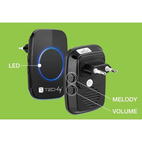 Kit Campanello Wireless fino a 300m IP44 Black Basso consumo energetico - Foto 3 di 9