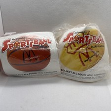 1990 McDonald  s Sportsball Happy Meal Football And Basketball Unopened