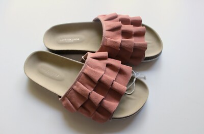 pink ruffle sandals