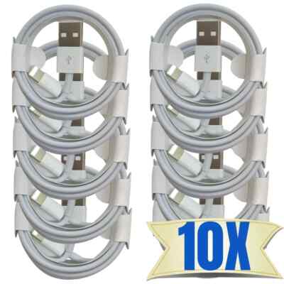 10-Pack OEM Fast Charger Cable Cord For iPhone 5 6 7 8 X 11 12 13 14 Pro Max 6FT