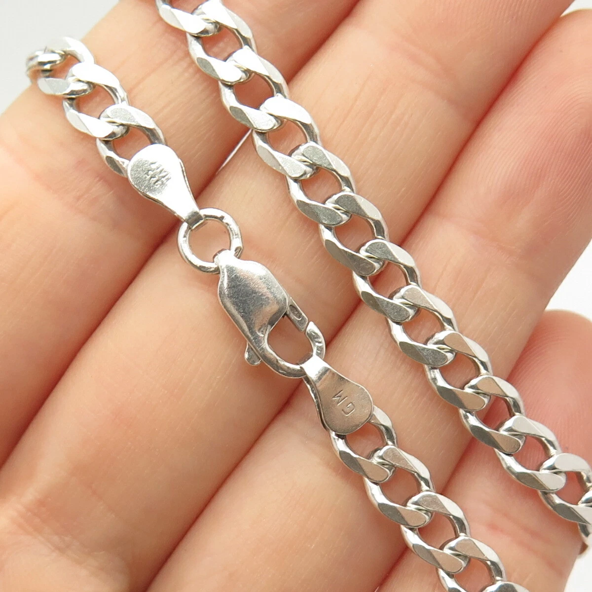 925 Sterling Silver Italy Cuban Chain Necklace 24