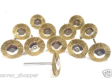 BRASS WIRE BRUSH LOT OF 12 PC.  1" INCH BRASS WIRE BRUSH FOR ROTARY TOOL