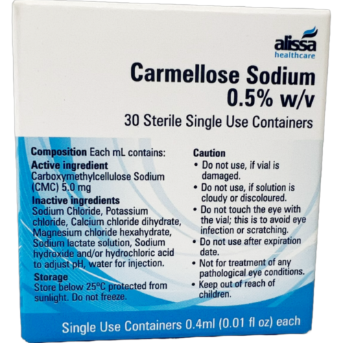 Carmellose Natrium Augentropfen 0,5% Gleitmittel 30 x 0,4ml sterile Fläschchen für trockene Augen - Bild 3 von 5