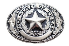 Men Silver Metal Belt Buckle Western Cowboy Texas State Lone Star Oval Jean Pant