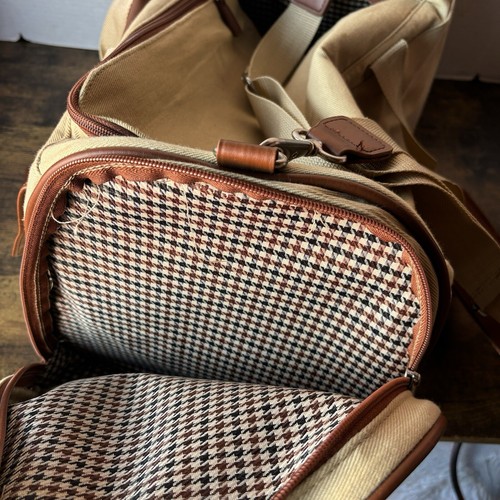 Rare Ben Hogan Foundation Golf Duffel Bag Brown & Beige *Broken Zipper* Plaid - Picture 20 of 21